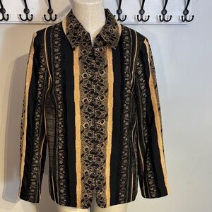 TanJay Black and Gold Striped Vintage 90’s Jacket